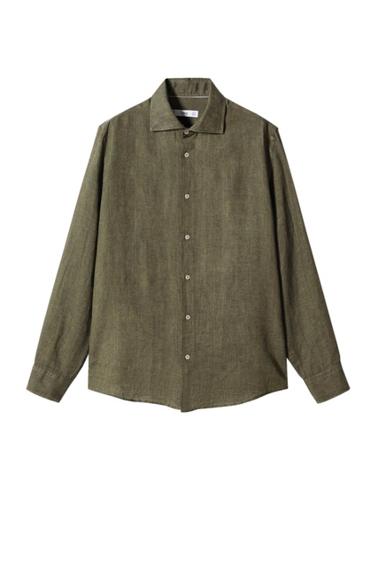 Рубашка PARROT из чистого льна|Основной цвет:Зеленый|Артикул:47045904 | Фото 1