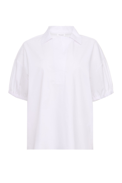 Блузка из эластичного смесового хлопка|Основной цвет:Белый|Артикул:160022-31409 | Фото 1
