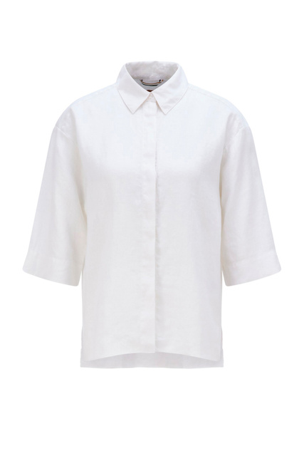Рубашка свободного кроя из чистого льна|Основной цвет:Белый|Артикул:50469959 | Фото 1