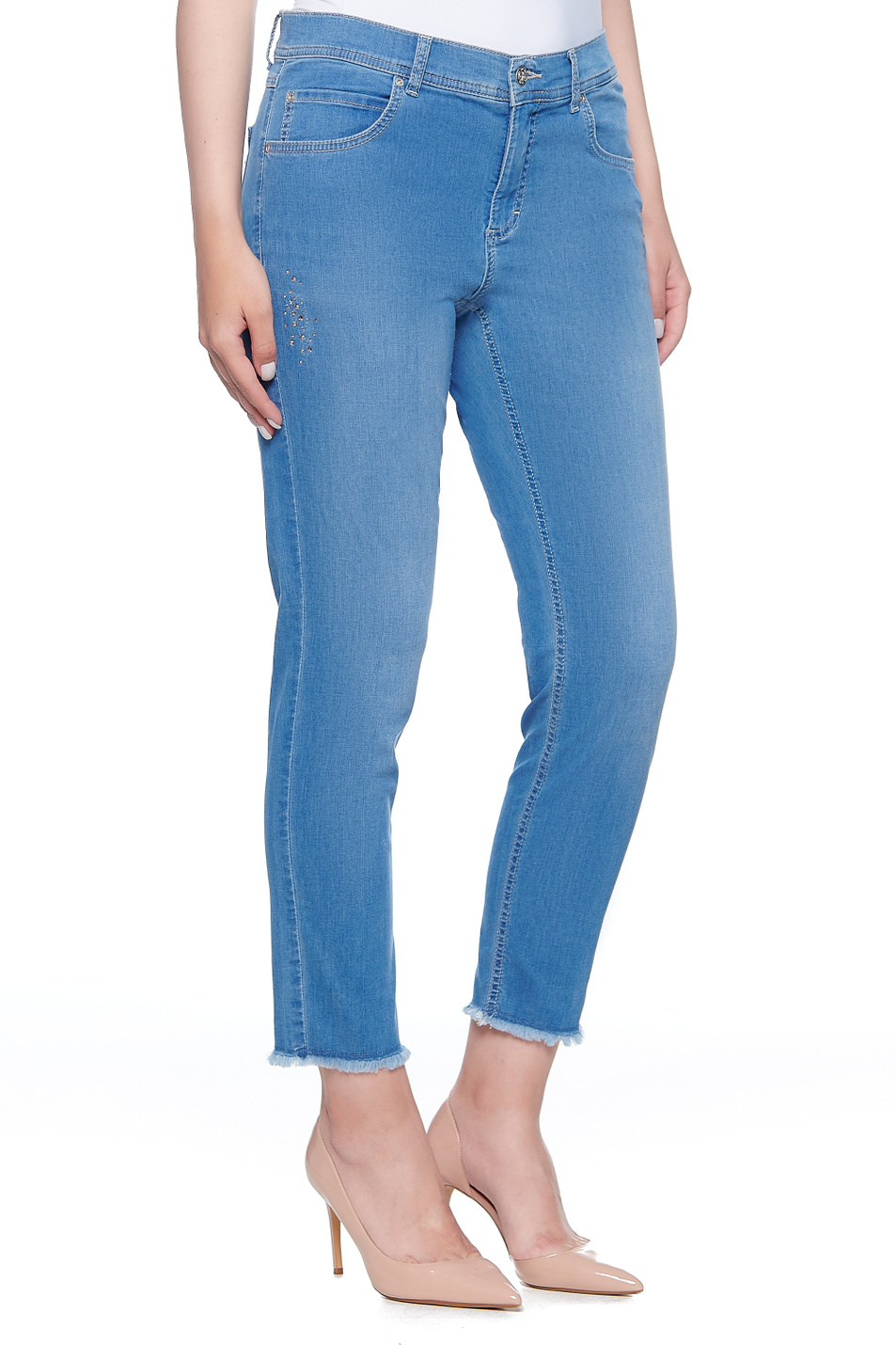 Женский Angels Джинсы со стразами и бахромой на штанинах (цвет ), артикул 332687107 | Фото 3