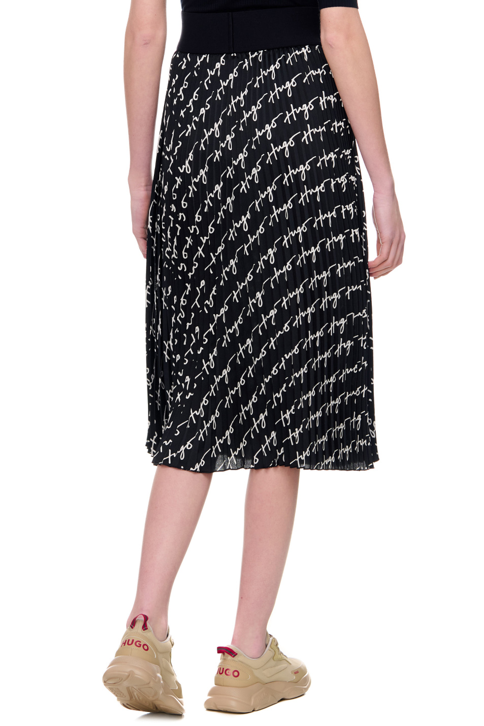 Женский HUGO Плиссированная юбка с логотипированным принтом (цвет ), артикул 50489266 | Фото 6