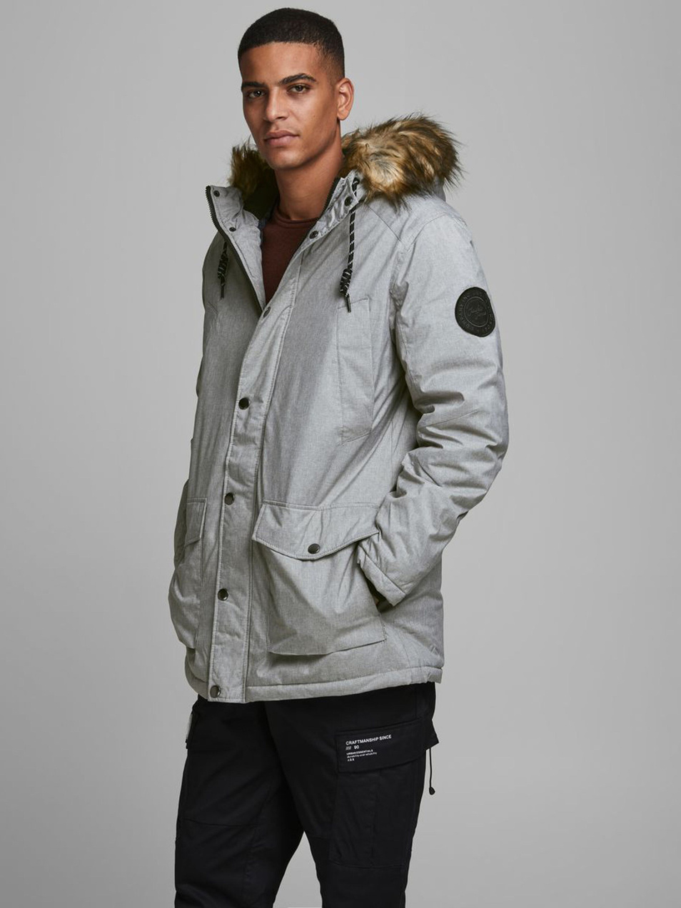 Мужской Jack & Jones Куртка с капюшоном с искусственным мехом (цвет ), артикул 12174383 | Фото 3