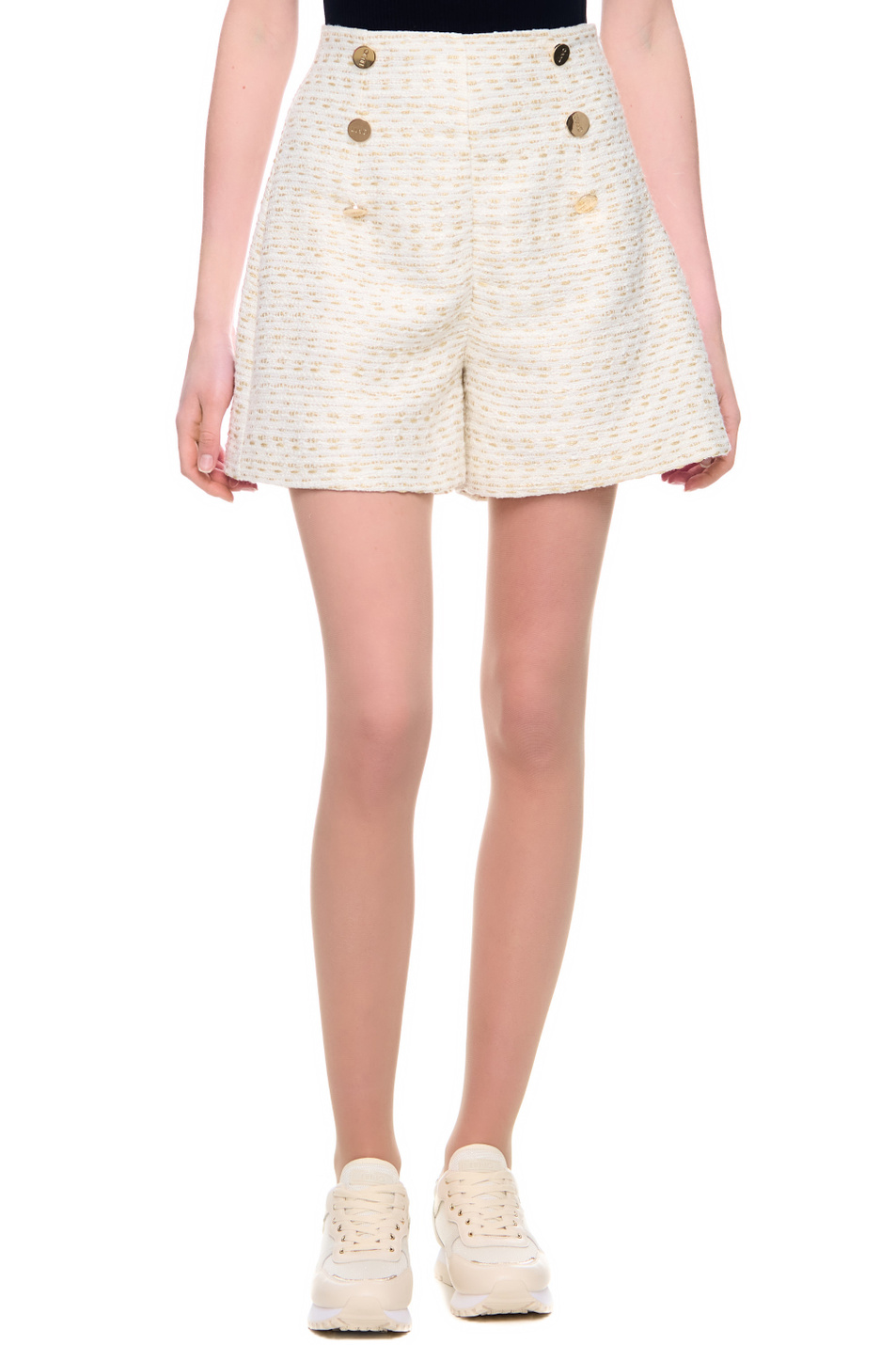 Женский Liu Jo Твидовые шорты с декоративными пуговицами (цвет ), артикул CA3390T3375 | Фото 4