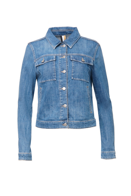 Джинсовая куртка из эластичного хлопка|Основной цвет:Синий|Артикул:50474308 | Фото 1