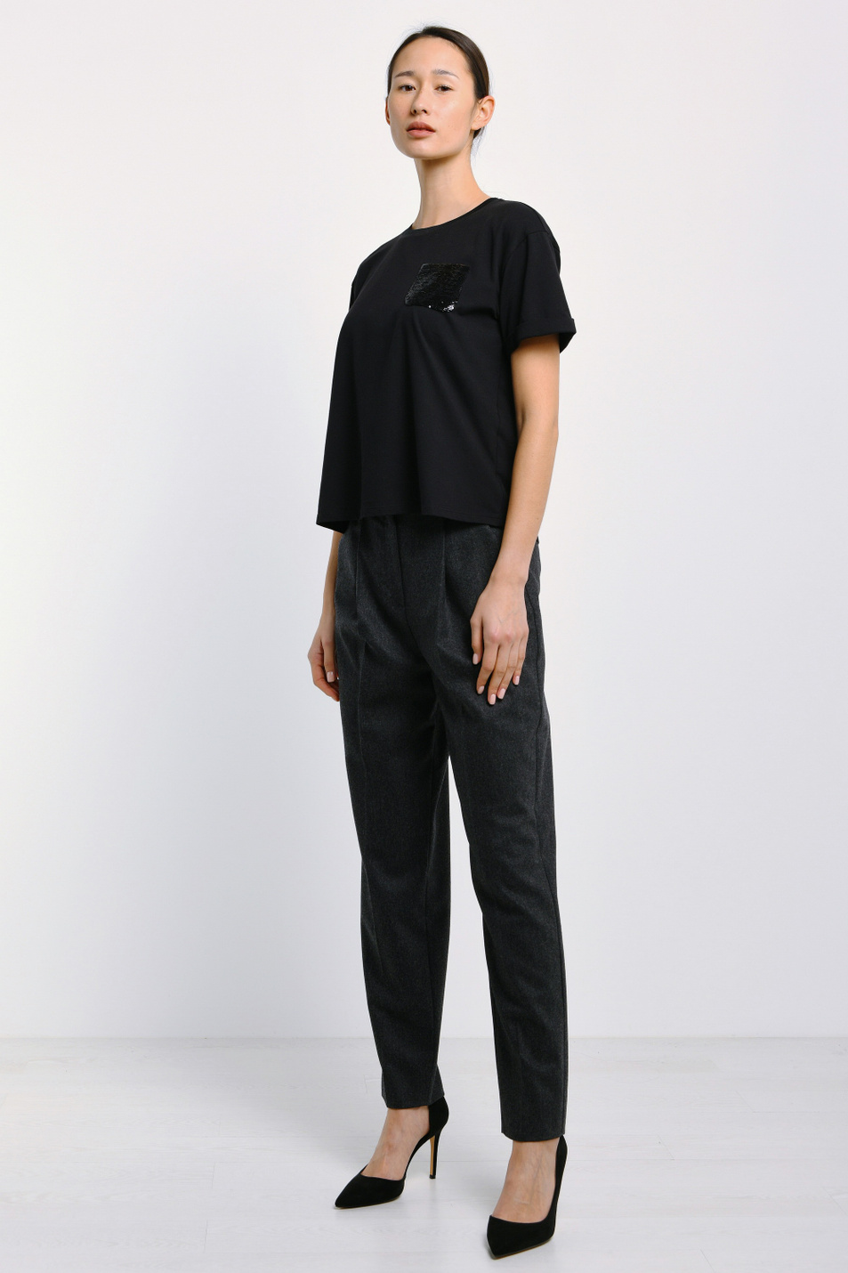 Женский Emporio Armani Футболка из хлопка с карманом на груди (цвет ), артикул 3G2T84-2JQAZ | Фото 2