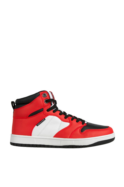 Высокие ботинки на шнуровке|Основной цвет:Красный|Артикул:12203670 | Фото 1