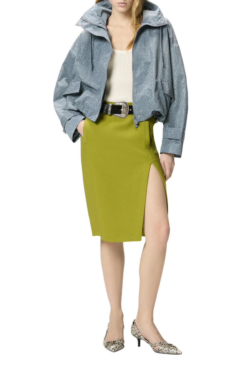 Куртка-блузон со стразами|Основной цвет:Серый Женский Pinko Куртка-блузон со стразами (цвет ), артикул 106166A31V | Фото 3