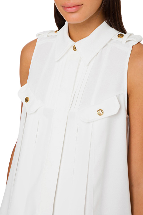 Elisabetta Franchi Платье-рубашка без рукавов с хлястиками на плечах (цвет ), артикул AB08321E2 | Фото 4