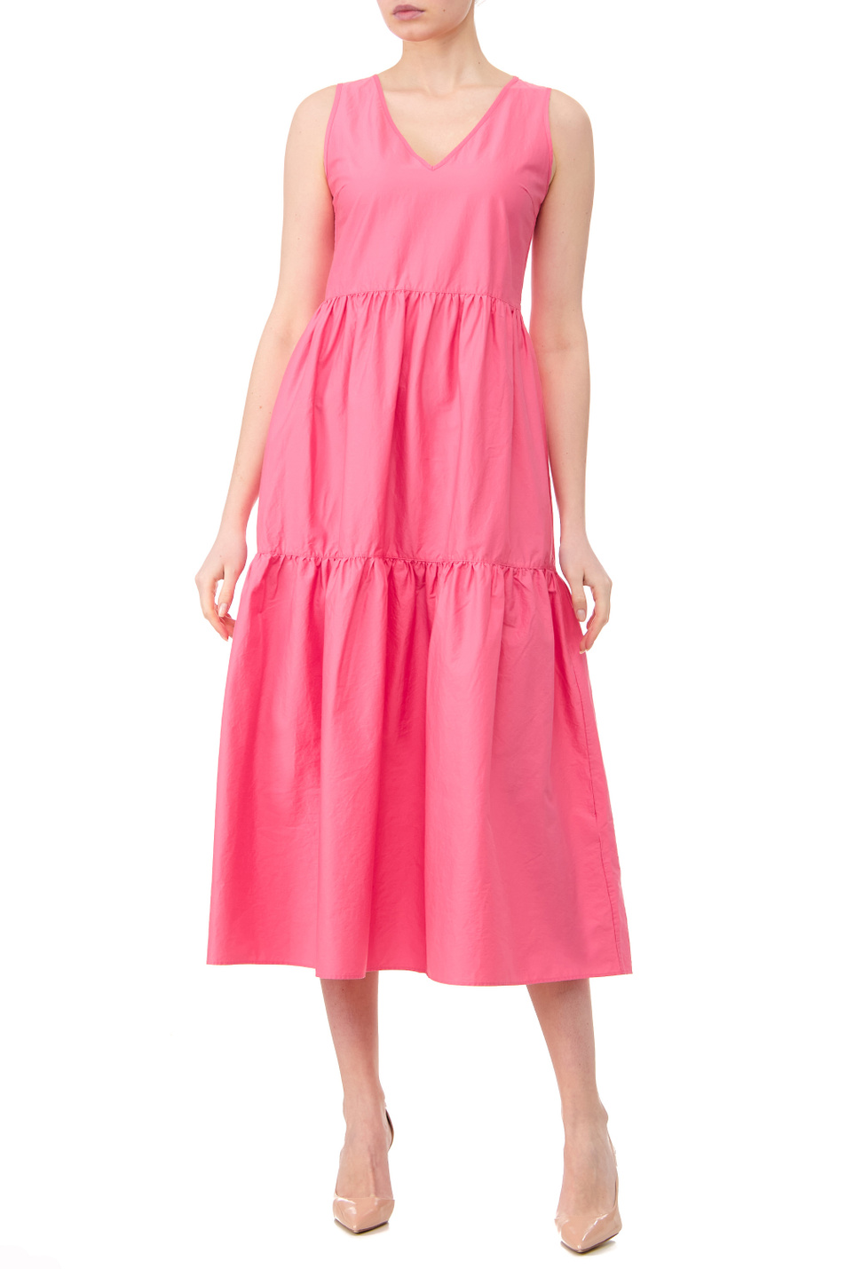 BOSS Платье с V-образным вырезом из хлопкового поплина (цвет ), артикул 50470014 | Фото 2