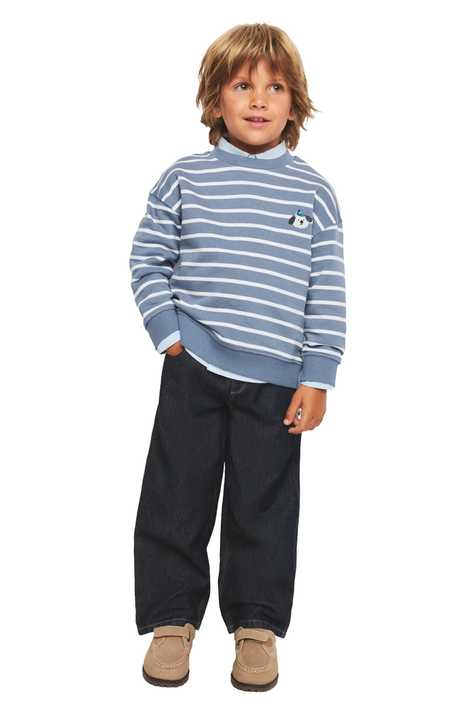 Свитшот STRIPES из хлопка|Основной цвет:Синий Мальчикам Mango Kids Свитшот STRIPES из хлопка (цвет ), артикул 37053307 | Фото 3