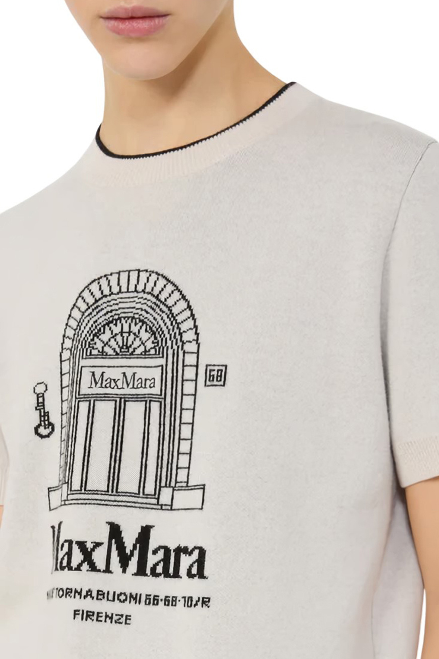 Джемпер SMMEUFORIA с принтом|Основной цвет:Бежевый Женский Max Mara Джемпер SMMEUFORIA с принтом (цвет ), артикул 2619361191 | Фото 6