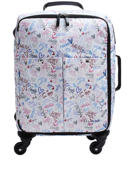 Нейлоновый чемодан с принтом|Основной цвет:Белый|Артикул:193577 | Фото 1