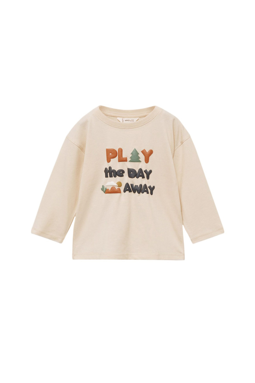Лонгслив AWAY из хлопка|Основной цвет:Кремовый|Артикул:87033646 | Фото 1