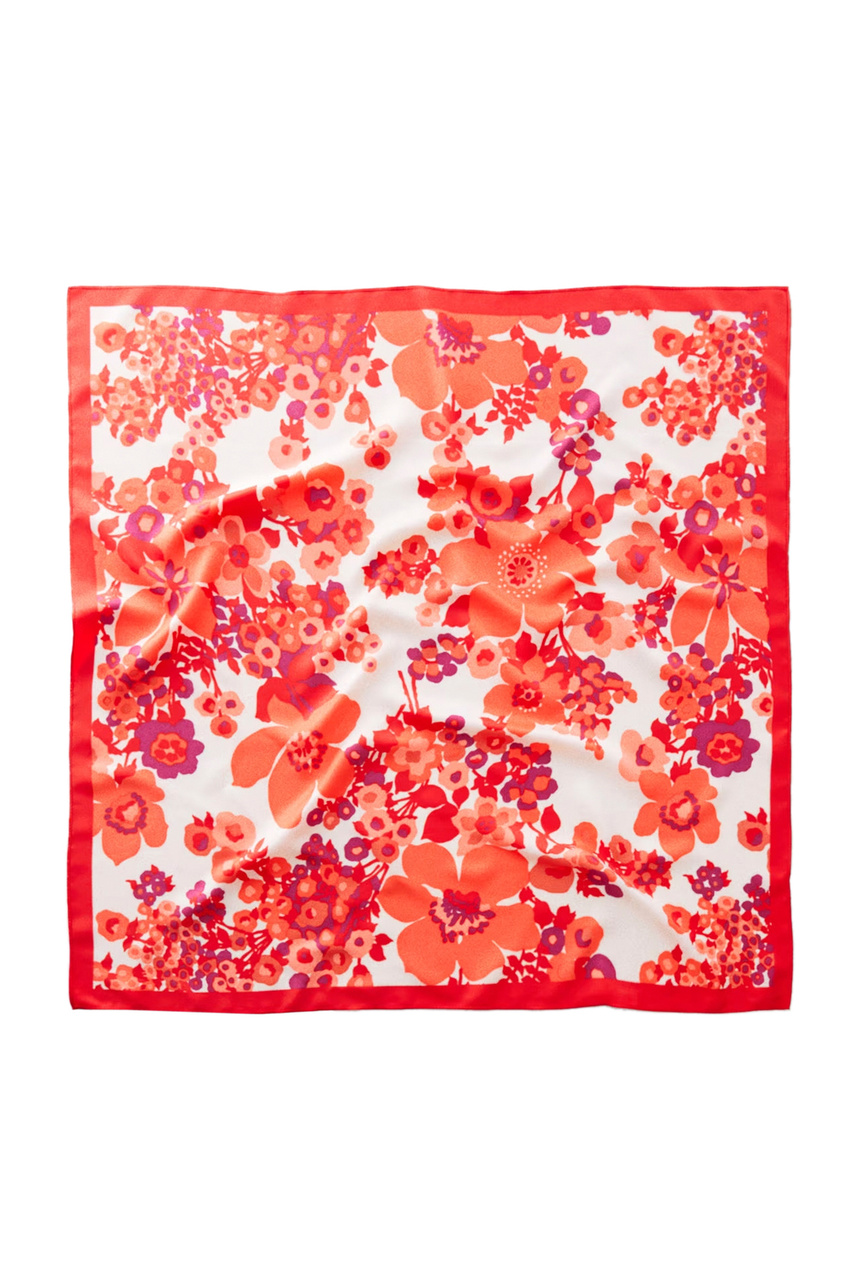 Платок CORA с цветочным принтом|Основной цвет:Красный|Артикул:67015728 | Фото 1