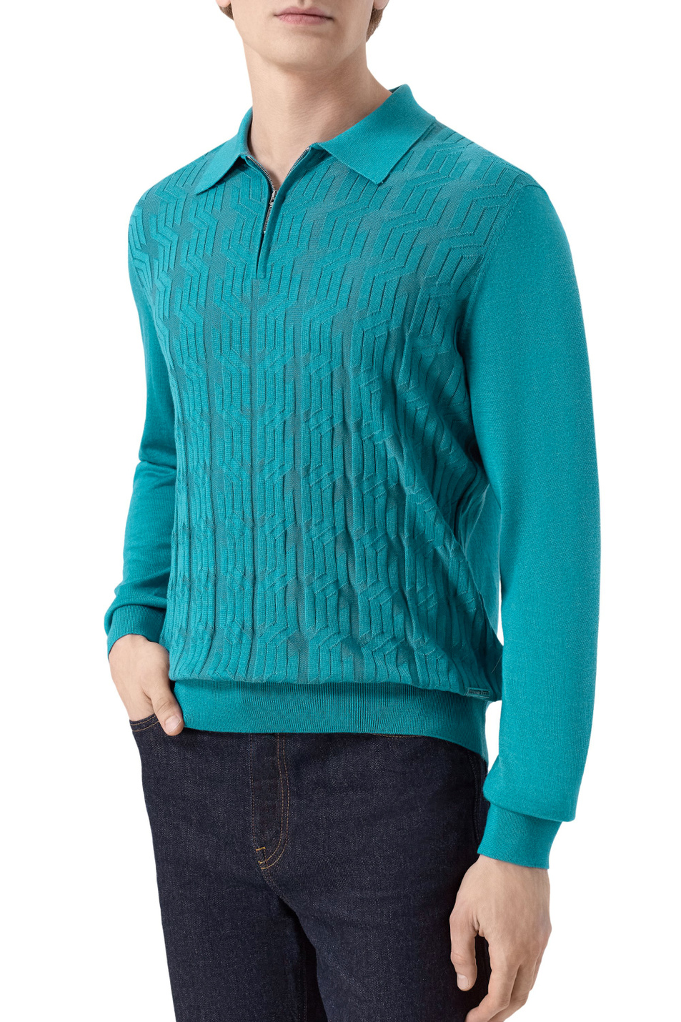 Мужской Stefano Ricci Джемпер поло из кашемира и шелка (цвет ), артикул K808096P30-F25374 | Фото 4