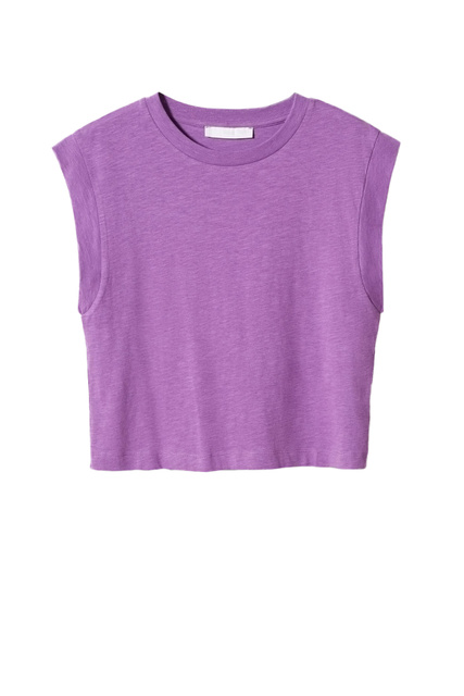 Укороченная футболка AROA-H из хлопка|Основной цвет:Лиловый|Артикул:47034009 | Фото 1