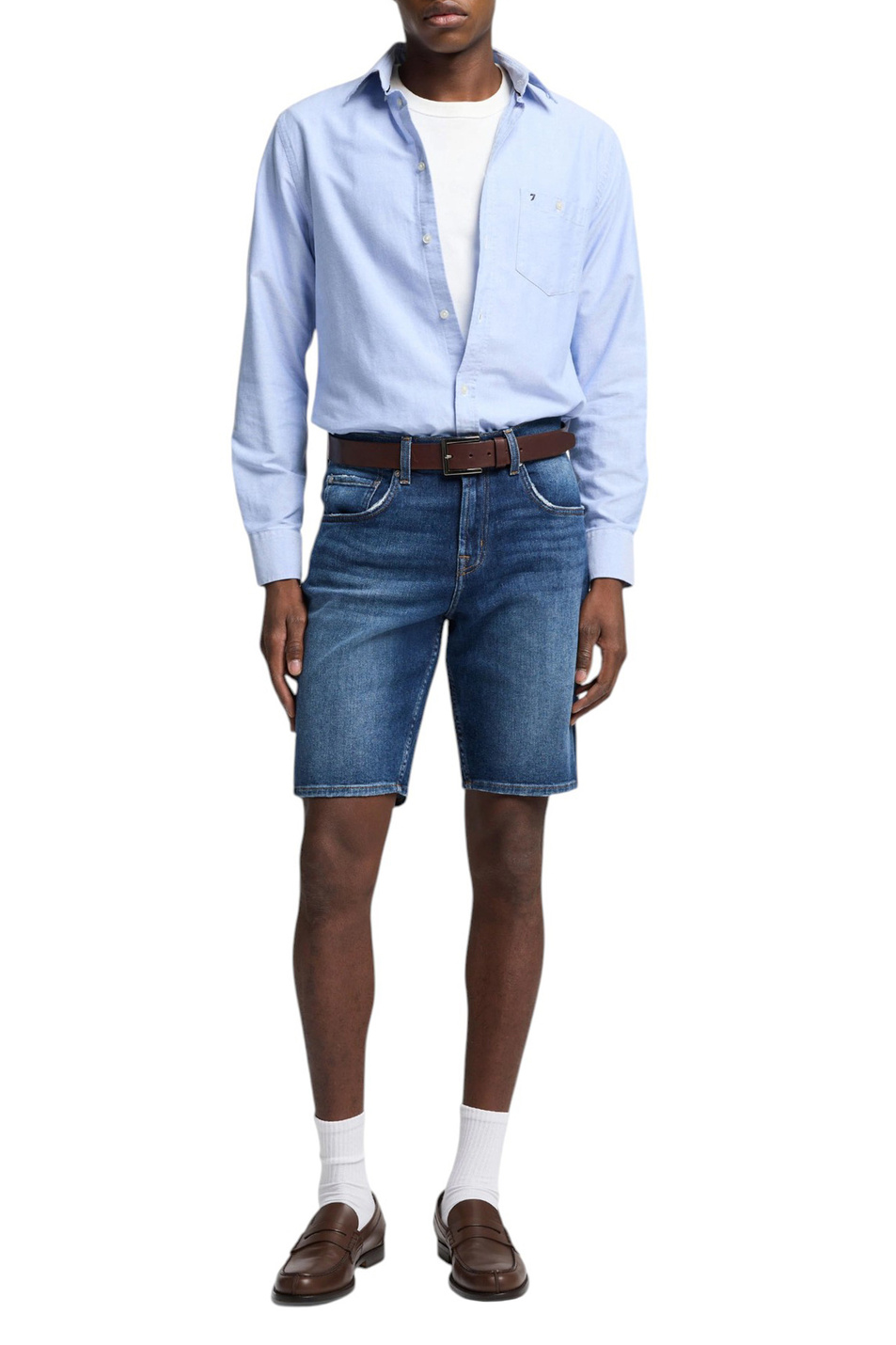 Мужской 7 for all Mankind Шорты джинсовые из эластичного хлопка (цвет ), артикул 7T106A50 | Фото 2