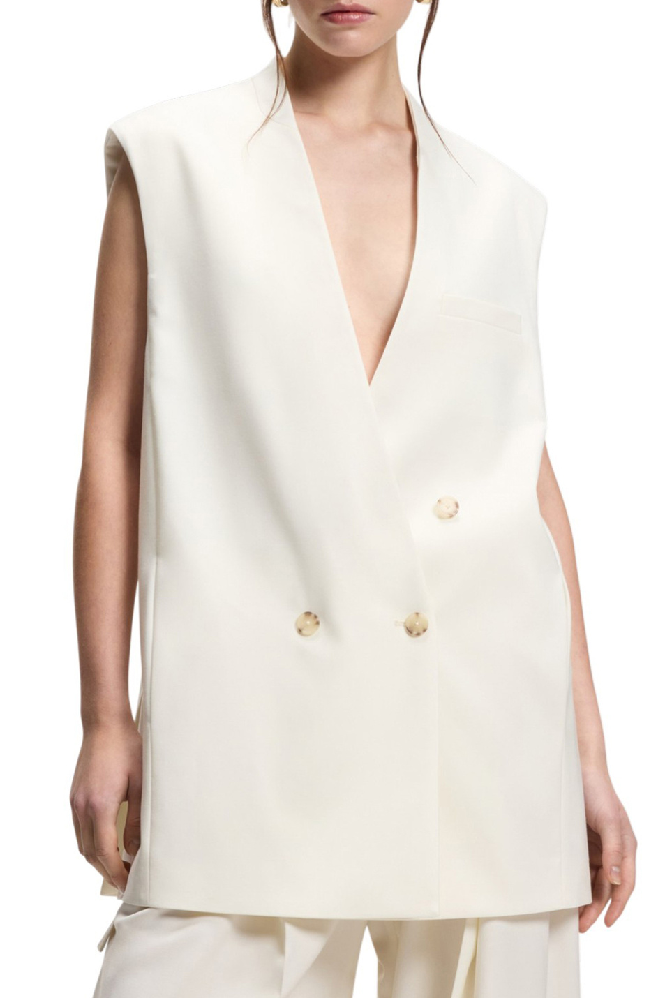 Жилет Jawikiri из смесовой шерсти|Основной цвет:Кремовый Женский BOSS Жилет Jawikiri из смесовой шерсти (цвет ), артикул 50558293 | Фото 3