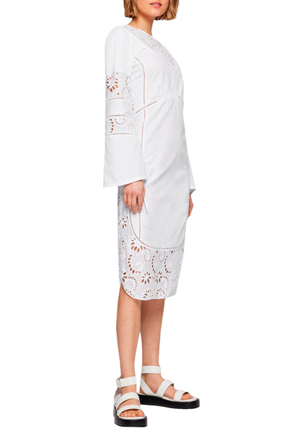 Платье с вышивкой бродери англез|Основной цвет:Белый|Артикул:50473960 | Фото 2