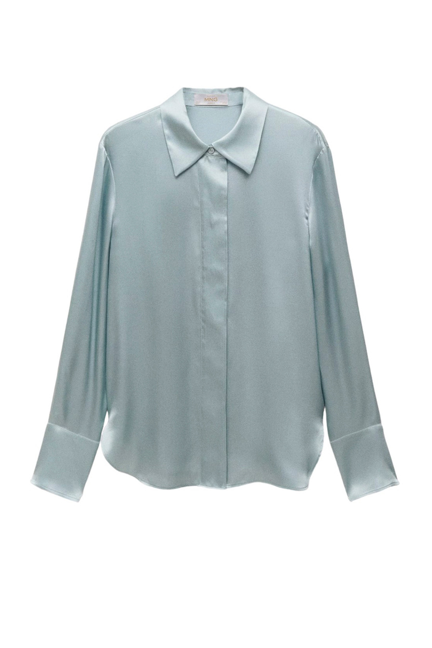 Блузка BRUNA из натурального шелка|Основной цвет:Голубой|Артикул:67024789 | Фото 1