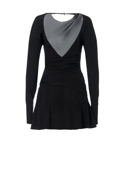 Платье из смесового шелка с вырезом на спинке|Основной цвет:Черный|Артикул:H021-5500 | Фото 2