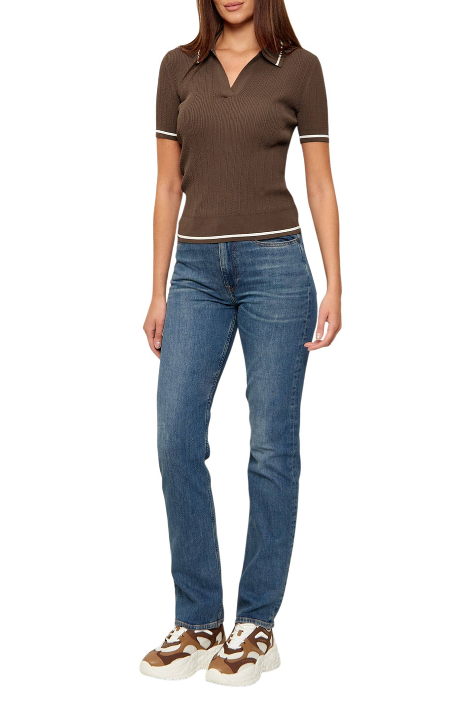 Женский Armani Exchange Поло с контрастными полосками (цвет ), артикул XW001897-AF10352 | Фото 3