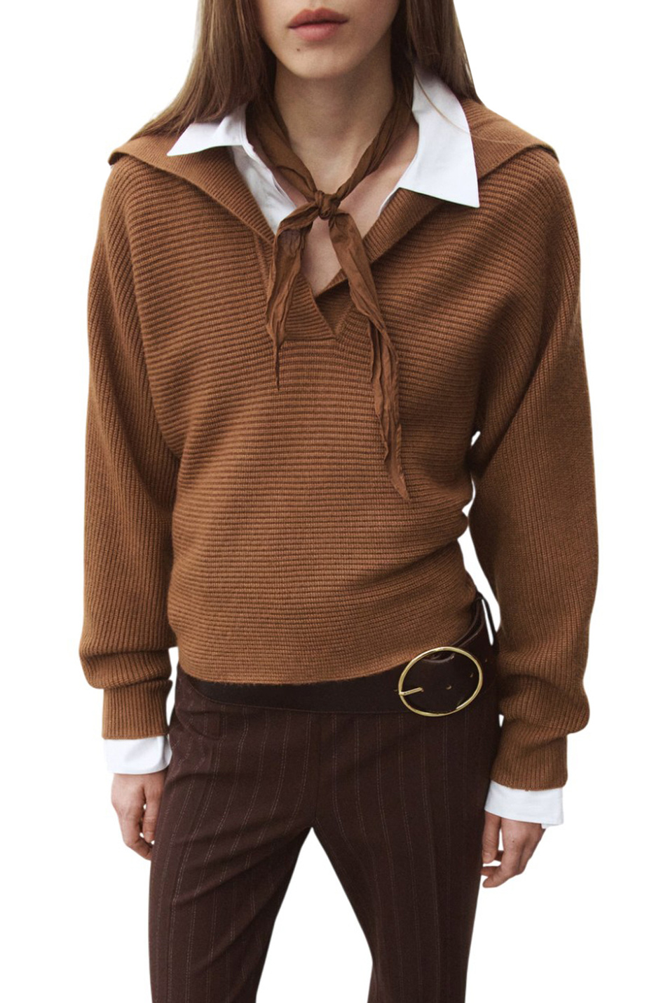 Женский Mango Джемпер FRESON с V-образным вырезом (цвет ), артикул 27014085 | Фото 2