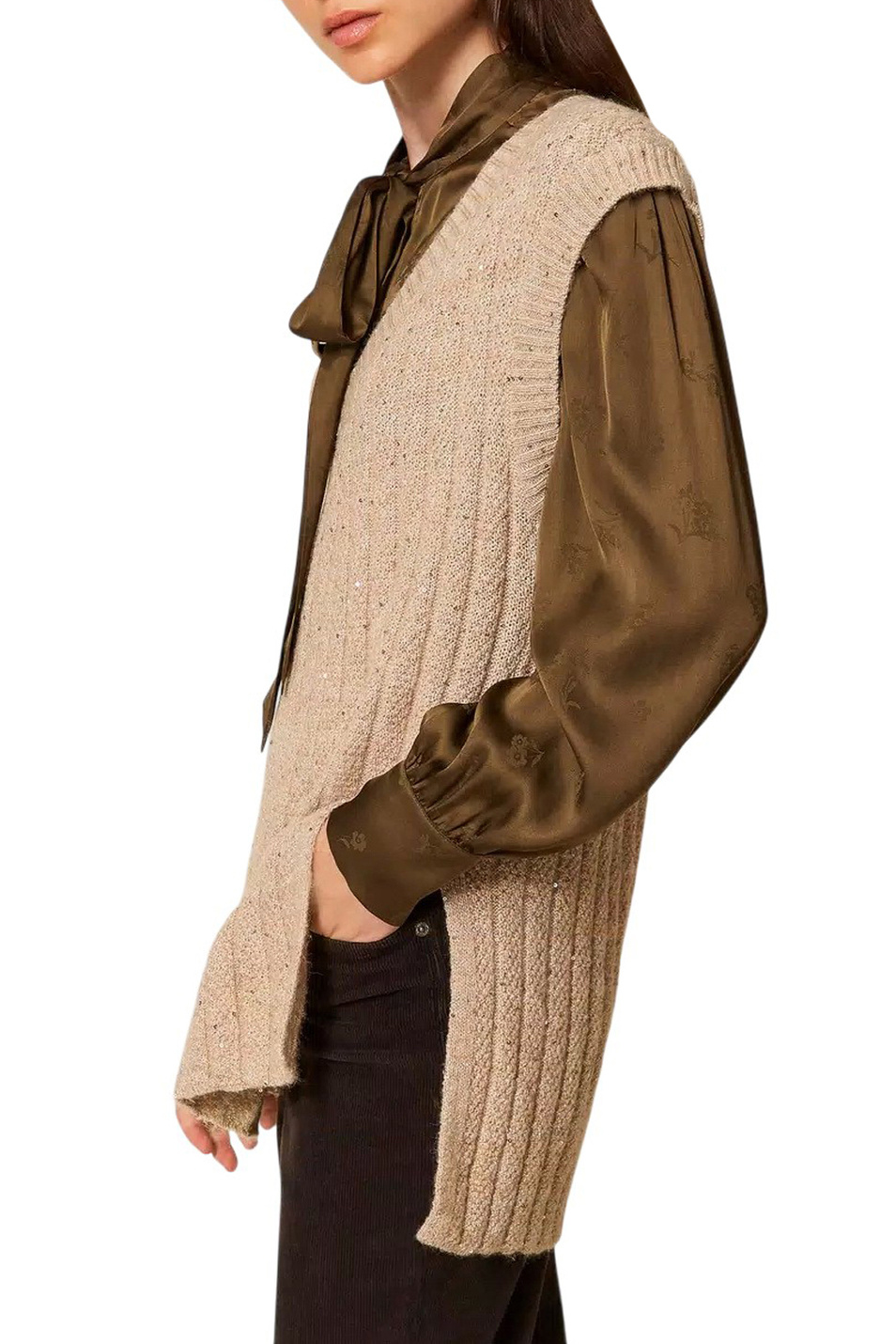 Женский TWINSET Milano Жилет с пайетками (цвет ), артикул 252AT3152 | Фото 3