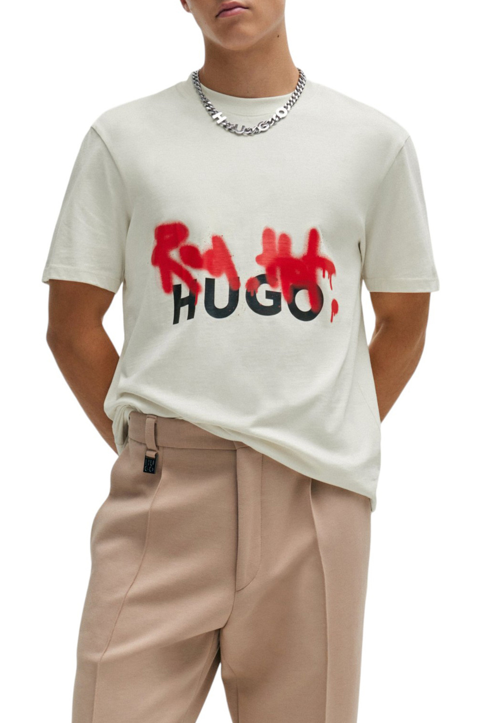 Мужской HUGO Футболка свободного кроя с принтом (цвет ), артикул 50508513 | Фото 3