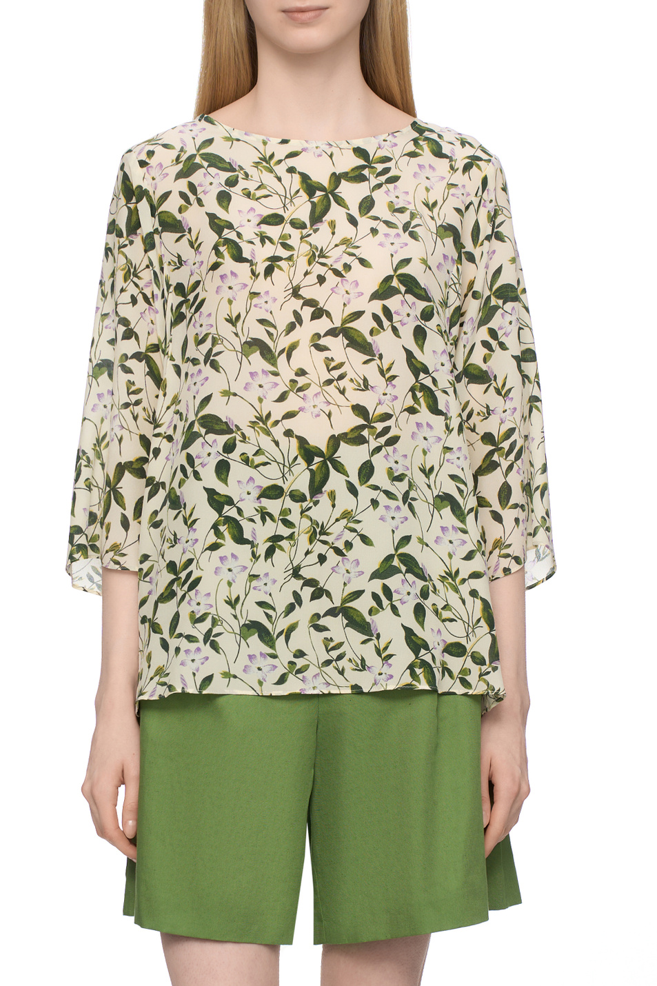 Женский Weekend Max Mara Блузка GINNICO из шелка (цвет зеленый), артикул 2515111102 | Фото 4