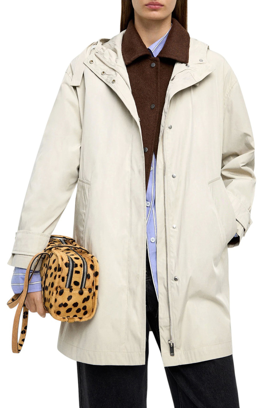 Парка с капюшоном|Основной цвет:Серый Женский Parfois Парка с капюшоном (цвет ), артикул 237424 | Фото 3