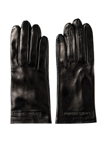 Перчатки из натуральной кожи|Основной цвет:Черный|Артикул:634064-2F203 | Фото 1