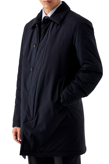 Пальто на пуговицах с отложным воротником|Основной цвет:Синий|Артикул:O10389SX01937 | Фото 2