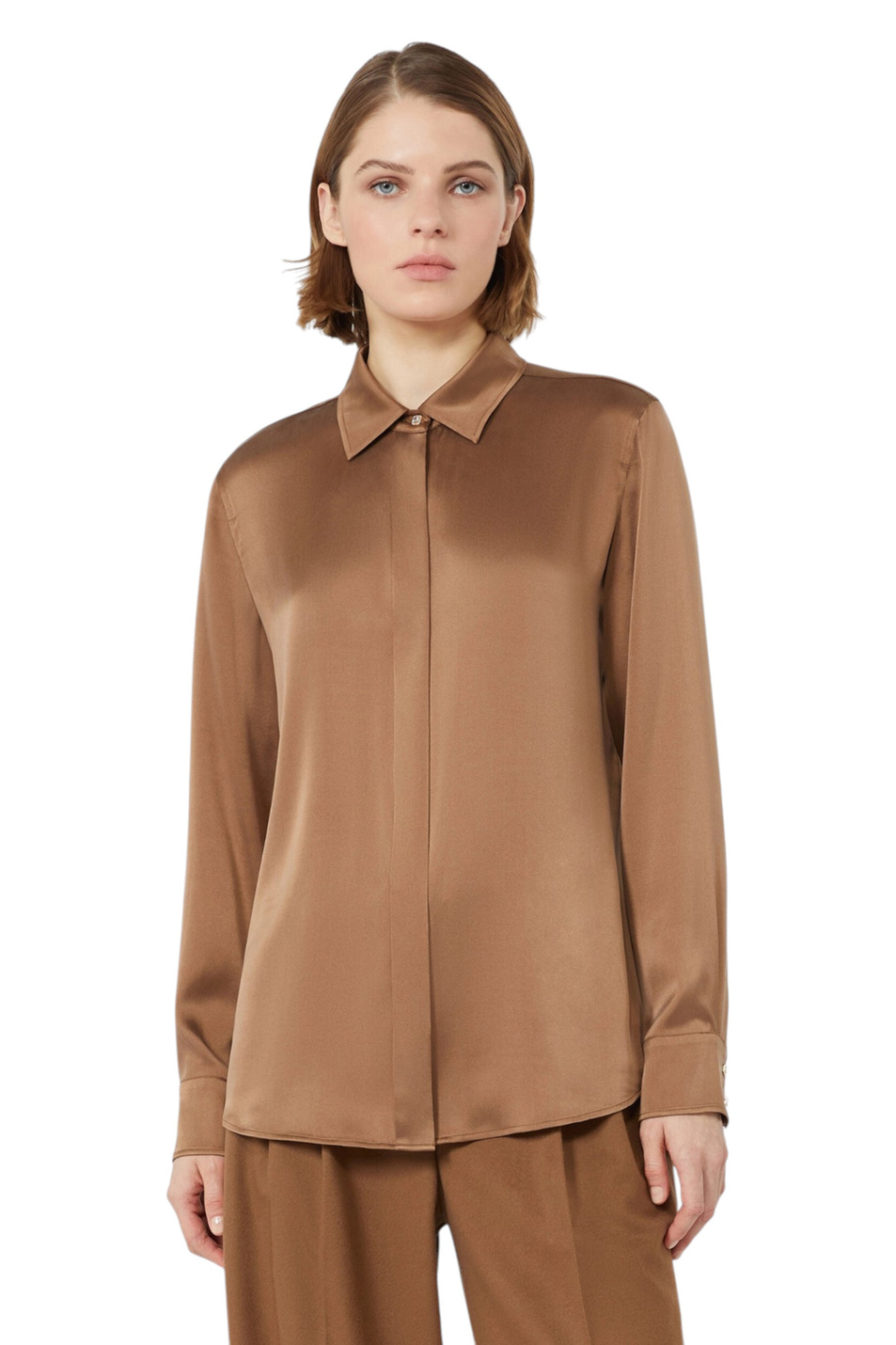 Женский Max Mara Рубашка XERO из шелка (цвет ), артикул 2626116022 | Фото 3