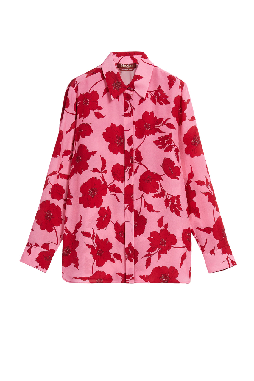 Шелковая блузка SIBARI с принтом|Основной цвет:Красный|Артикул:61160329 | Фото 1