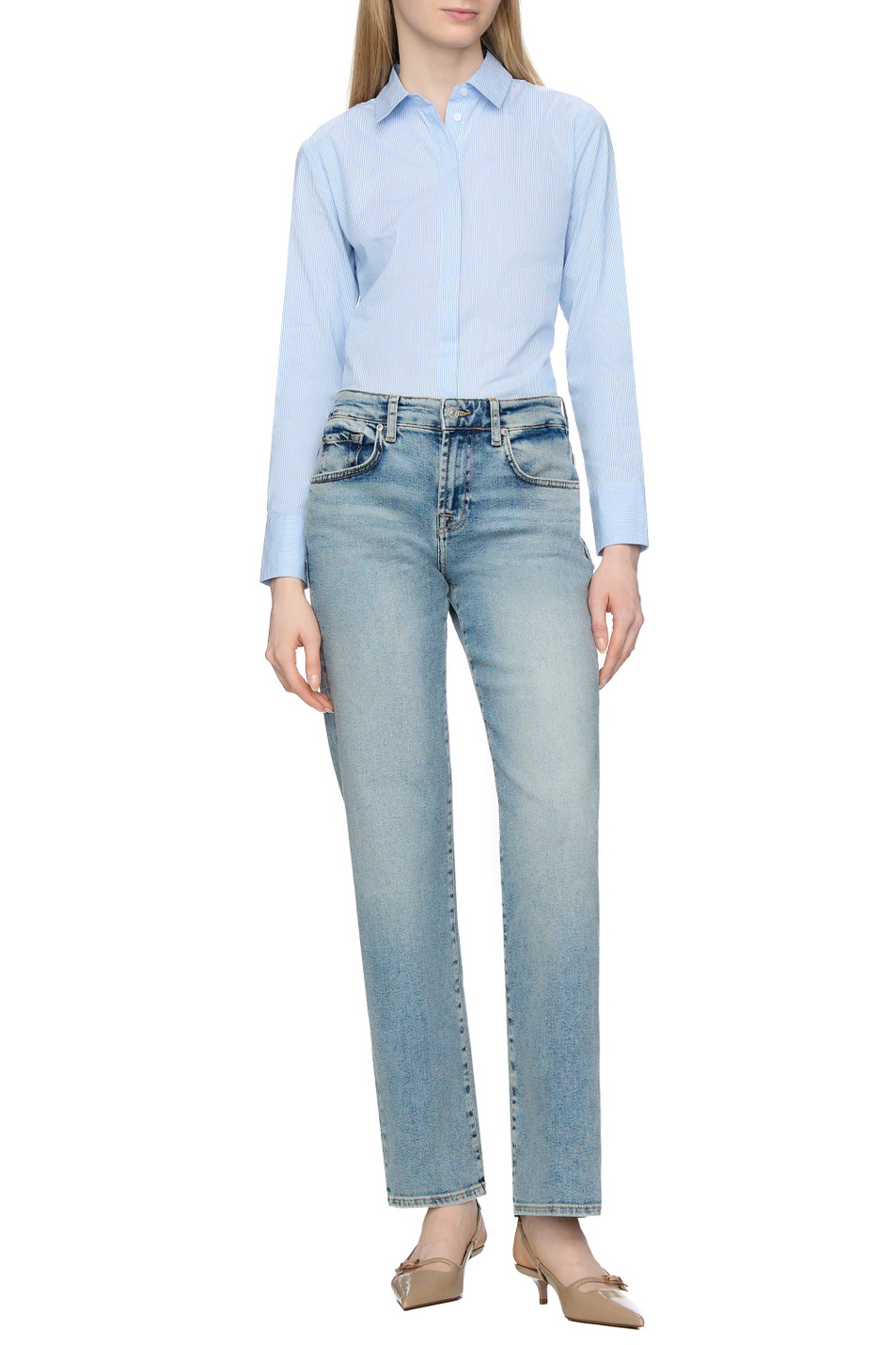 Женский 7 for all Mankind Джинсы из смесового хлопка (цвет ), артикул JSGH1200AM | Фото 3
