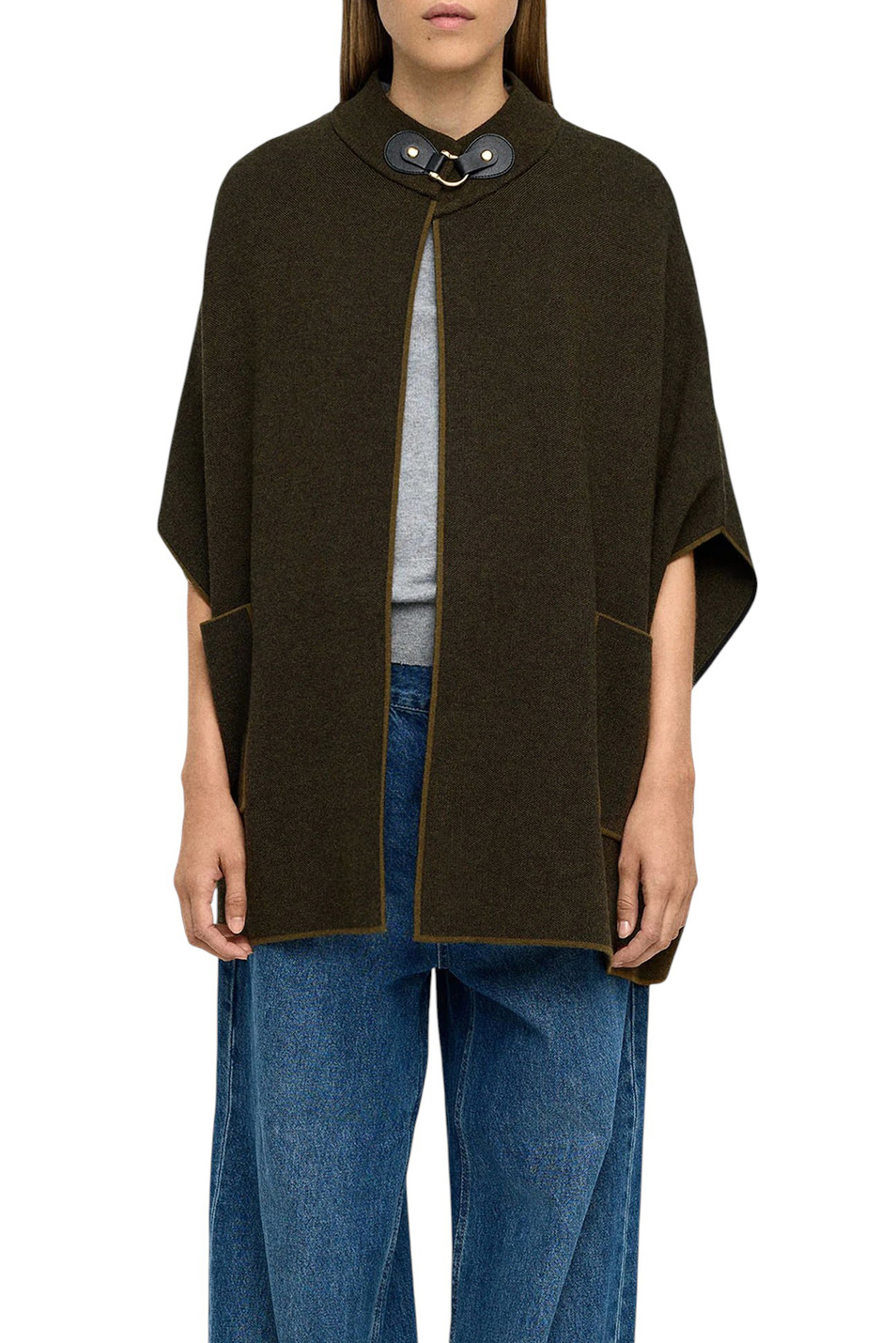 Женский Parfois Пончо однотонное (цвет ), артикул 237702 | Фото 3