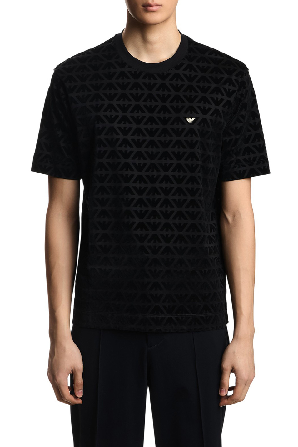 Футболка с логотипом|Основной цвет:Черный Мужской Emporio Armani Футболка с логотипом (цвет ), артикул EM005343-AF10017 | Фото 3