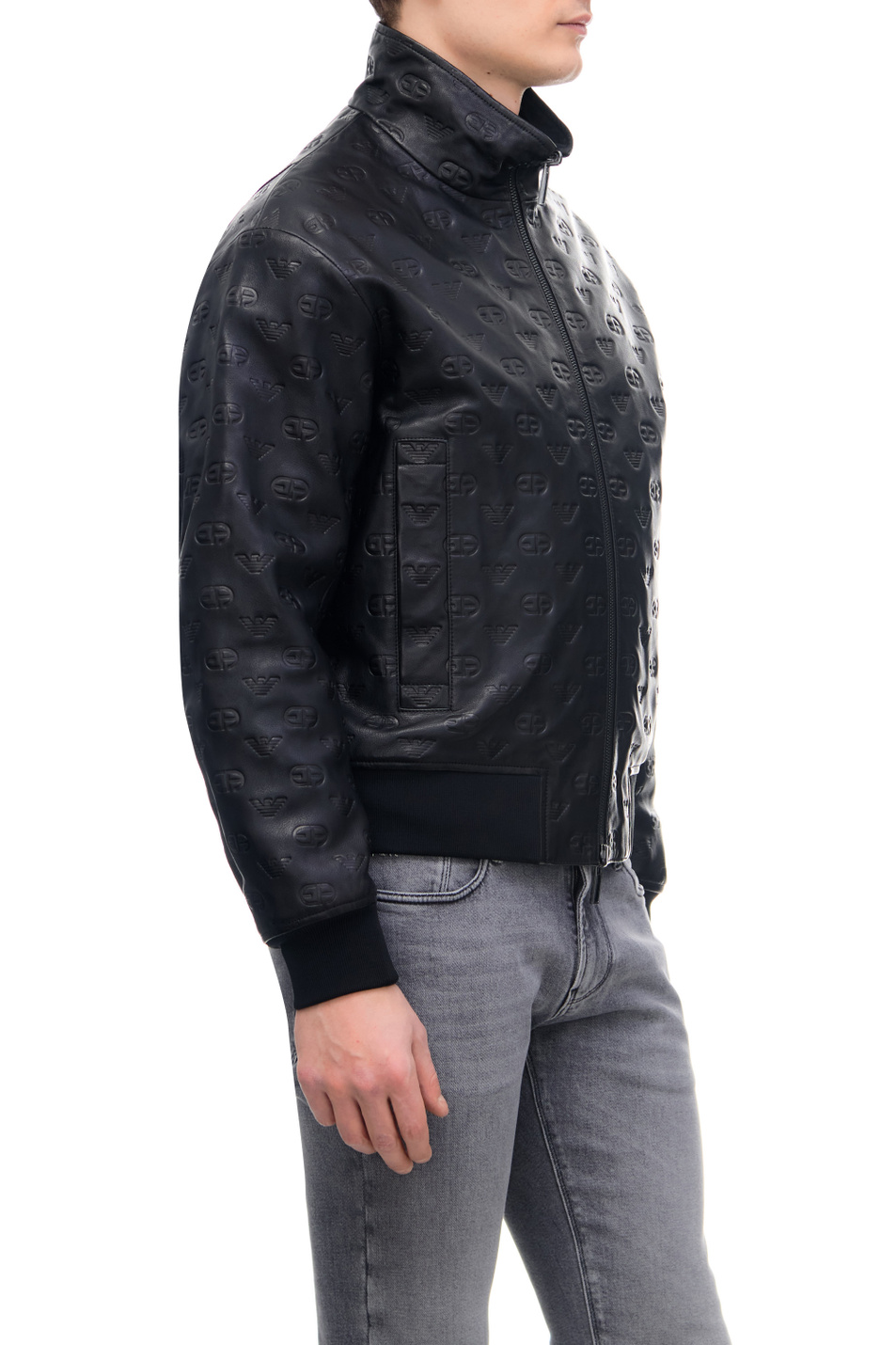 Мужской Emporio Armani Куртка из натуральной кожи с тисненым логотипом (цвет ), артикул H31R7H-C1P7H | Фото 4