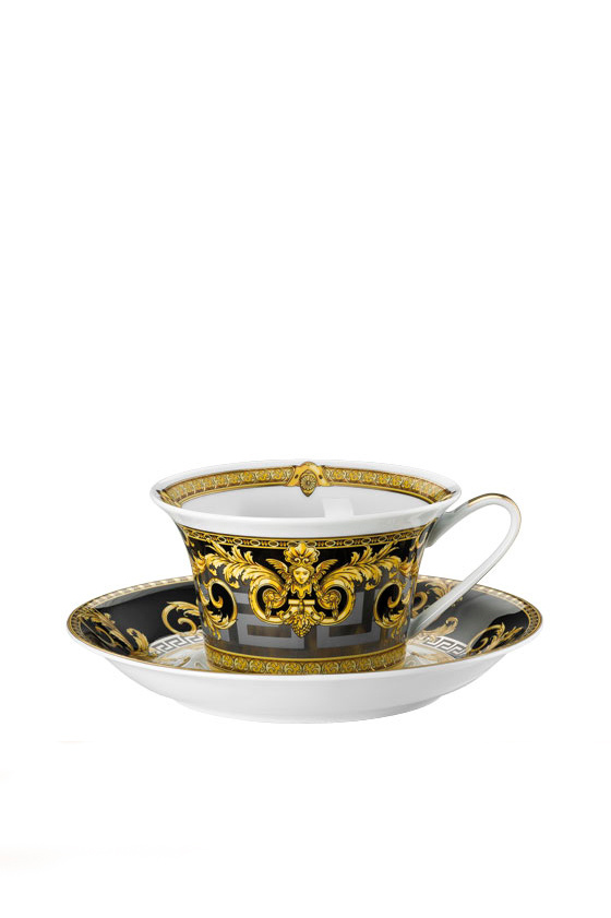 Чашка чайная с блюдцем Versace Prestige Gala 220 мл|Основной цвет:Черный|Артикул:19325-403637-14640 | Фото 1
