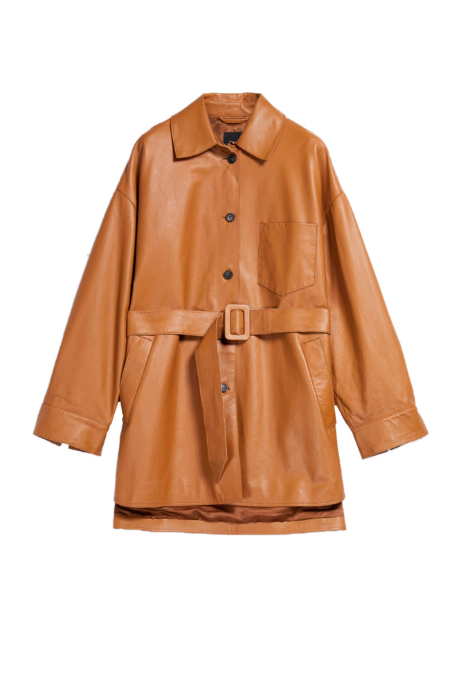 Weekend Max Mara Куртка SCENA из натуральной кожи с ремнем (цвет ), артикул 54760229 | Фото 1