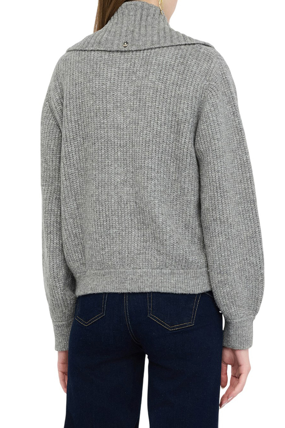 Кардиган из смесовой шерсти|Основной цвет:Серый Женский Liu Jo Кардиган из смесовой шерсти (цвет ), артикул CF5001MA74Q | Фото 4