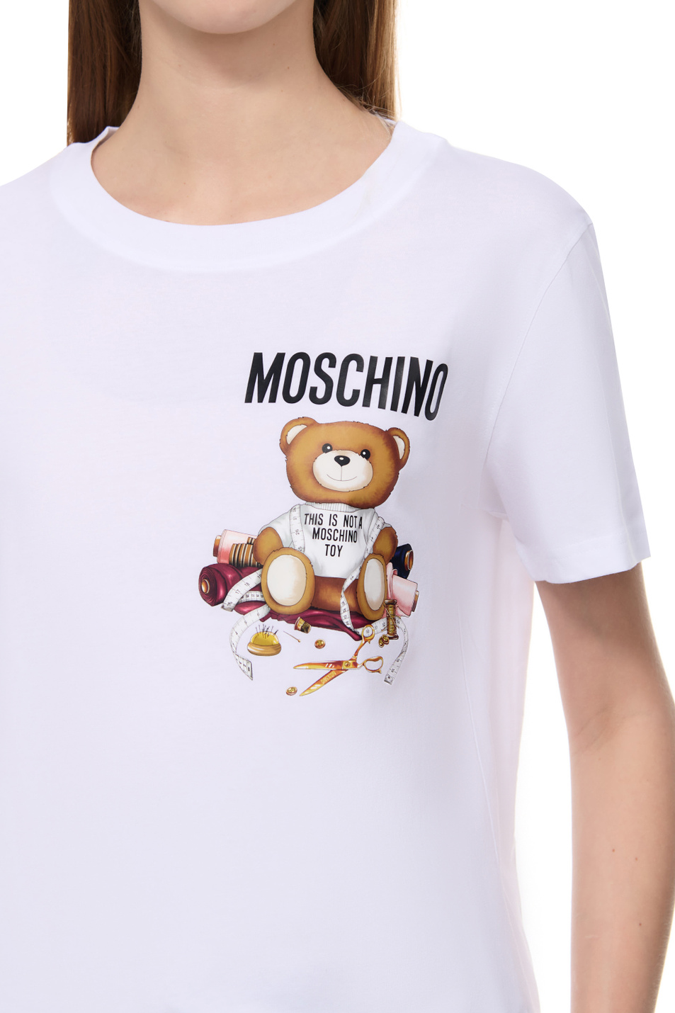 Женский Moschino Футболка из натурального хлопка (цвет ), артикул V0702-5541 | Фото 5