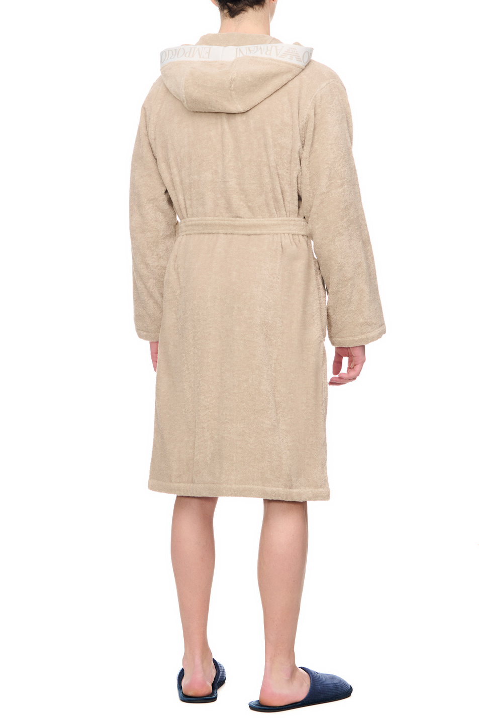 Unisex Emporio Armani Халат из смесового хлопка с логотипом (цвет ), артикул 231778-3R447 | Фото 3