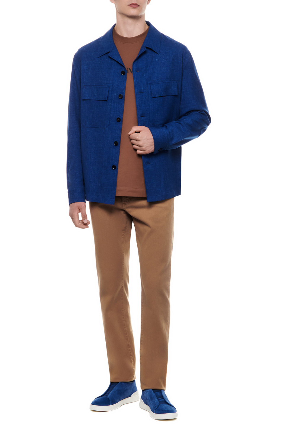Мужской Zegna Рубашка из кашемира и льна (цвет ), артикул UDV31A7-SOT6-B07G | Фото 2