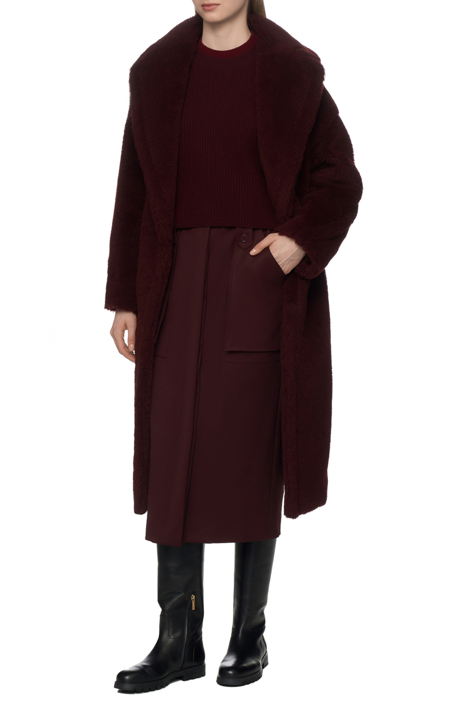 Джемпер FUNALE из шерсти и кашемира|Основной цвет:Бордовый Женский Max Mara Джемпер FUNALE из шерсти и кашемира (цвет ), артикул 2521366172 | Фото 3