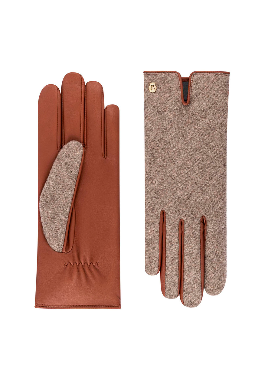 Перчатки Gruenwald из шерсти и кожи|Основной цвет:Коричневый|Артикул:13011-243 | Фото 1