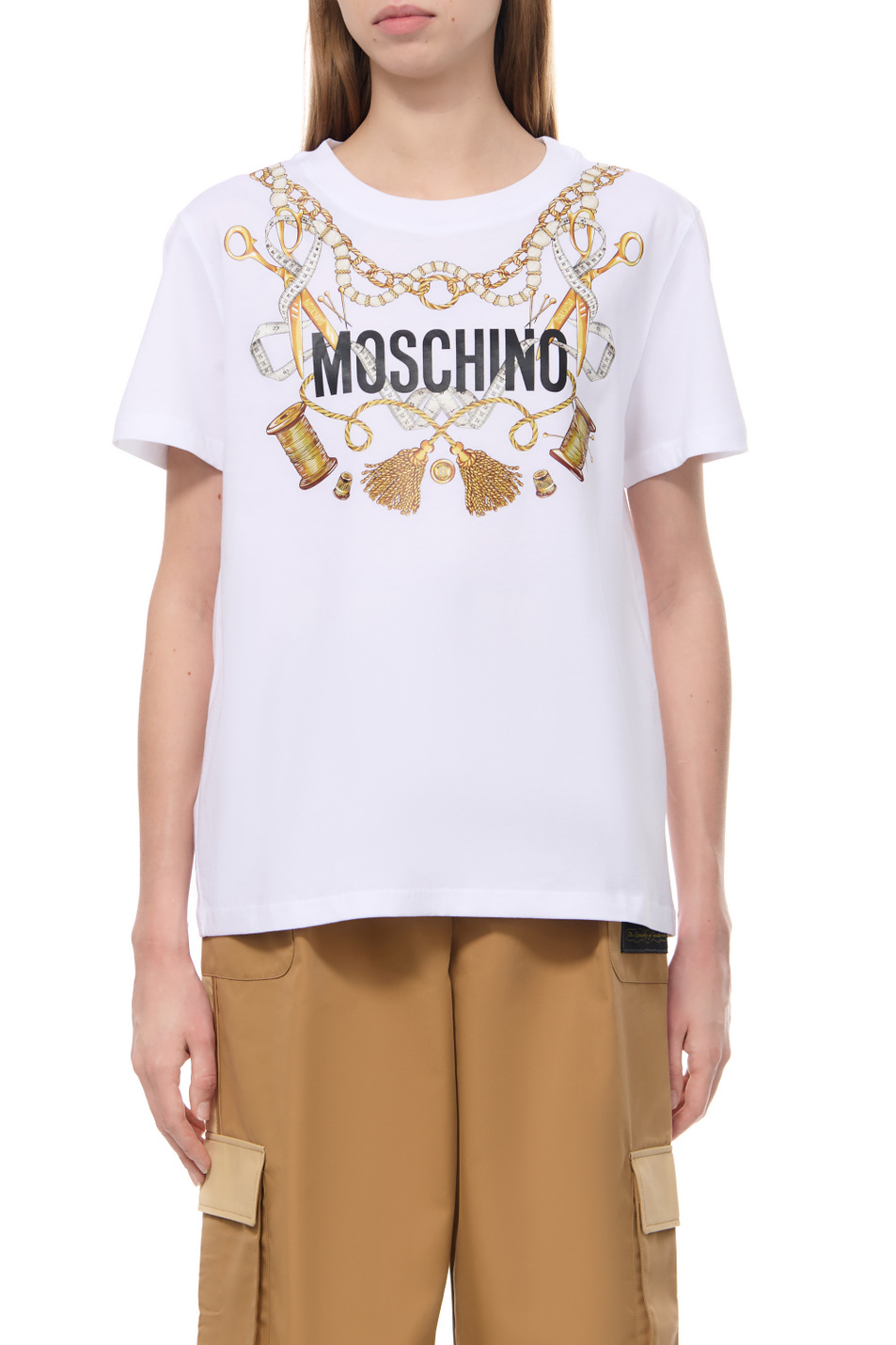 Женский Moschino Футболка из натурального хлопка (цвет ), артикул J0703-5541 | Фото 1