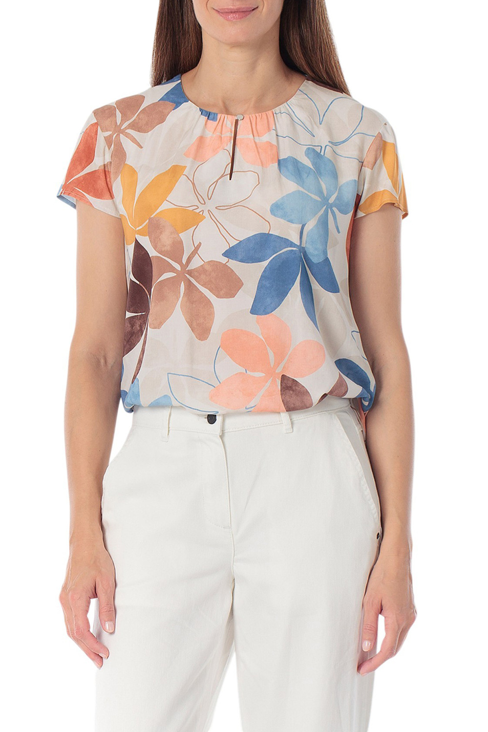 Женский Gerry Weber Блузка с цветочным принтом (цвет ), артикул N61018 | Фото 5