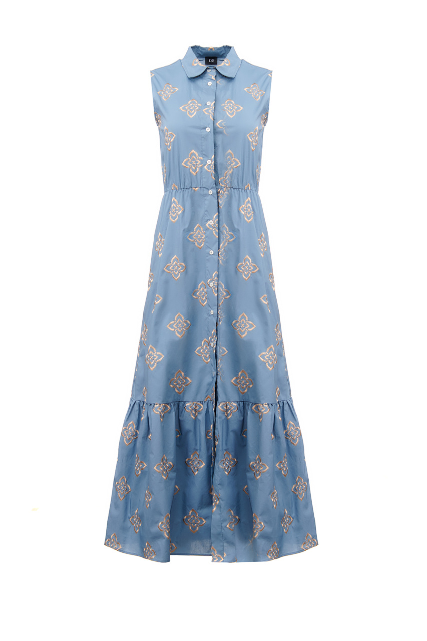 Платье GIAMBO с отложным воротником|Основной цвет:Голубой|Артикул:52210125 | Фото 1